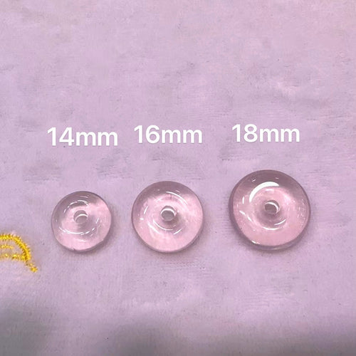 14mm 16mm 18mm High-quality Rose Quartz Amulet Charms for DIY Jewelry Project