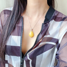Load image into Gallery viewer, Genuine Amber Pendant with 925 Steling Silver Necklace | One of A Kind Handmade Jewelry
