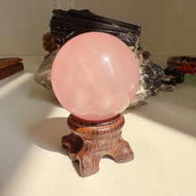 Load image into Gallery viewer, 40.2mm Nice Pink Rose Quartz Sphere Reiki Healing Crystal Heart Chakra
