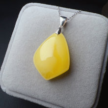 Load image into Gallery viewer, Genuine Amber Pendant with 925 Steling Silver Necklace | One of A Kind Handmade Jewelry
