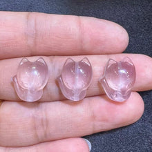 Load image into Gallery viewer, Cute Design - Natural Rose Quartz Fox Charms For  DIY Jewelry Project

