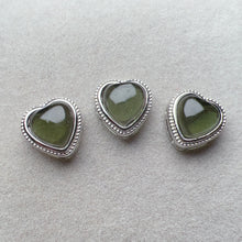 Load image into Gallery viewer, Cute Part - Handmade Heart Shape Moldavite Pandora&#39;s Box Charm Pendant with 925 Sterling Silver

