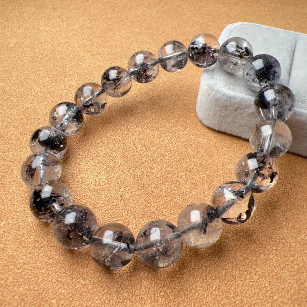 10.7mm Natural Pakimer Diamond Crystal Bracelet | Energy Amplifier of Crystal Healing Stone