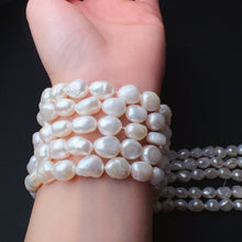 Load image into Gallery viewer, 7-9mm Natural Nice Flash Freshwater Pearl Irregular Shape Bead Strands DIY Jewelry Making Project
