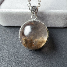 Load image into Gallery viewer, One &amp; Only Assorted Phantom Quartz with Silver Rutile Inclusion Pendant Necklace | Handmade Natural Throat Chakra Healing Jewelry
