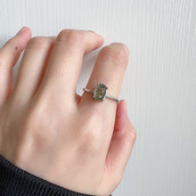 Load image into Gallery viewer, Handmade Genuine Moldavite Raw Stone Ring 925 Sterling Silver Prongs | Rare High-frequency Healing Stone
