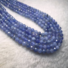 Load image into Gallery viewer, 4mm Natural Faceted Violet Tanzanite Round Bead Strands for DIY Jewelry Project
