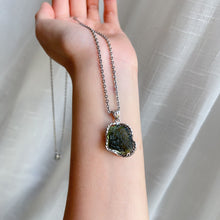 Load image into Gallery viewer, 6.2g Natural Czech Moldavite Raw Stone Pendant Necklace Top-quality Green | Rare High-frequency Heart Chakra Healing Stone
