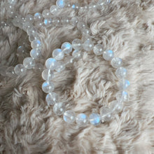 Load image into Gallery viewer, 10mm Natural Blue Flash Moonstone Bracelet | Emotion Healing Regulating Endocrine System
