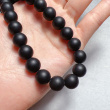 Load image into Gallery viewer, 4-12mm Heat-treated Matte Onyx Round Bead Strands for DIY Jewelry Project
