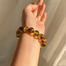 Load image into Gallery viewer, 12.6mm Genuine Medicine Amber Bracelet | Lucky Stone of Aries Gemini Leo Virgo | One of A Kind Jewelry
