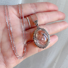 Load image into Gallery viewer, Rare Large Enhydro Clear Quartz Crystal Pendant Necklace Handmade with 925 Sterling Silver One of A Kind Jewelry
