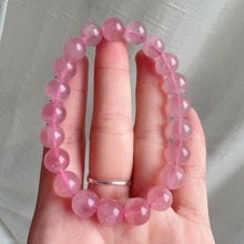 Load image into Gallery viewer, 9.7mm Natural Rose Quartz Beaded Bracelet | Heart Chakra Healing Gemstone Improve Your Love Life and Relationship
