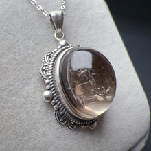 Load image into Gallery viewer, Rare Enhydro Smoky Quartz Crystal Pendant Necklace Handmade with 925 Sterling Silver One of A Kind Jewelry
