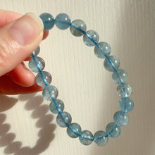 Load image into Gallery viewer, High-quality Sea Blue Aquamarine Bracelet from Brazil Old Mine 9.2mm Beads | March Birthstone Pisces
