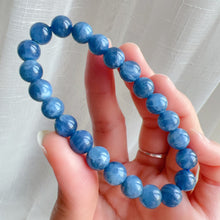 Load image into Gallery viewer, Rare Deep Sea Blue Aquamarine Bracelet 8.3mm Round Beads from Brazil Old Mine | March Birthstone Pisces

