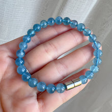 Load image into Gallery viewer, Rare Nice Blue Aquamarine Bracelet from Brazil Old Mine Crystal | March Birthstone Pisces
