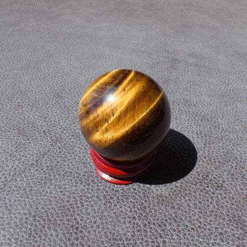 Natural Brown Tiger Eye Stone Sphere 37.2mm | Healing Stone Decor Holiday Gifts