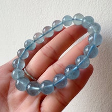 Load image into Gallery viewer, Saint Maria Blue Aquamarine Healing Crystal Bracelet with 10.4mm Beads | March Birthstone Pisces
