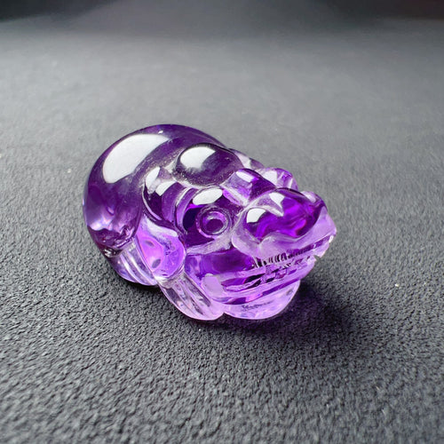 Wealth Attraction 2024 Natural Amethyst Pixiu Fengshui Crystal Decor 26.3mm