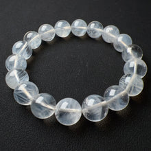 Load image into Gallery viewer, 11.8mm Angel&#39;s Feathers Rare Large Beads Blue Needle Clear Quartz Bracelet | High Vibration Frequency Crown Chakra Healing
