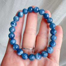 Load image into Gallery viewer, Rare Deep Sea Blue Aquamarine Bracelet 8.3mm Round Beads from Brazil Old Mine | March Birthstone Pisces
