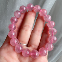 Load image into Gallery viewer, 11.5mm Natural Rose Quartz Beaded Bracelet | Heart Chakra Healing Gemstone Improve Your Love Life and Relationship
