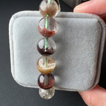 Load image into Gallery viewer, Natural Four Seasons Phantom Quartz Elastic Bracelet 10.6mm in Cornucopia Formation | Handmade Reiki Healing Crystal Jewelry
