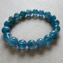 Load image into Gallery viewer, 10.3mm Rare Sparkling Devil Aquamarine Bracelet from Brazil Old Mine Crystal | March Birthstone Pisces
