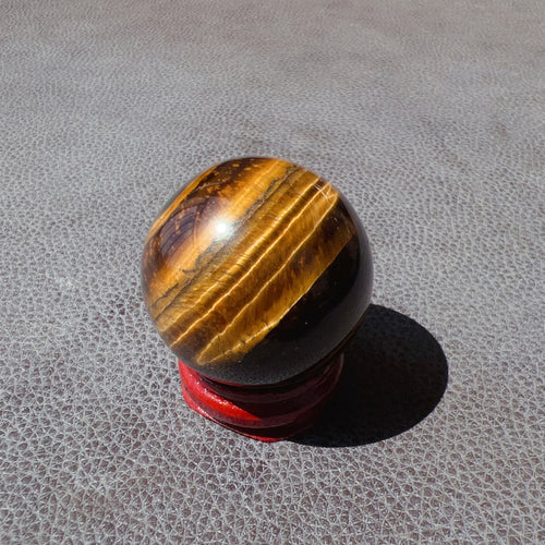 Natural Brown Tiger Eye Stone Sphere 37.1mm | Healing Stone Decor Holiday Gifts