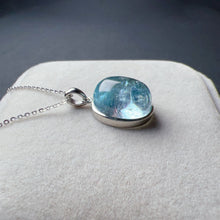 Load image into Gallery viewer, Premium Clarity Natural Aquamarine Cabochon Pendant Necklace | Throat Chakra Healing Crystal Jewelry
