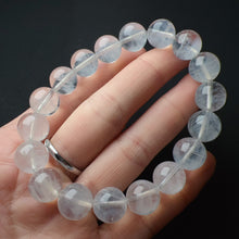 Load image into Gallery viewer, 11.3mm Rare Large Beads Blue Needle Clear Quartz Bracelet | Angel&#39;s Feathers | High Vibration Frequency Crown Chakra Healing
