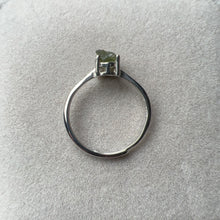 Load image into Gallery viewer, Handmade Genuine Moldavite Raw Stone Ring 925 Sterling Silver Prongs | Rare High-frequency Healing Stone
