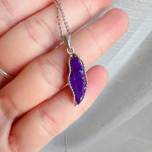 Load image into Gallery viewer, Top Grade Natural Royal Purple Sugilite Raw Stone Pendant with Sterling Silver Wrap | Body Detox Remove Negativity

