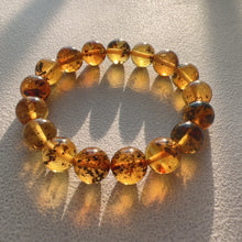 Load image into Gallery viewer, 12mm Genuine Medicine Amber Bracelet | Lucky Stone of Aries Gemini Leo Virgo | One of A Kind Jewelry (Copy)

