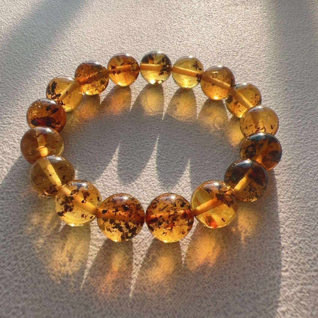 12mm Genuine Medicine Amber Bracelet | Lucky Stone of Aries Gemini Leo Virgo | One of A Kind Jewelry (Copy)