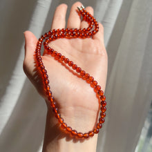 Load image into Gallery viewer, Handmade Natural Spessartine Garnet Beaded Necklace with 925 Sterling Silver Screw Lock
