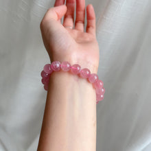 Load image into Gallery viewer, 10.3mm Natural Rose Quartz Beaded Bracelet | Heart Chakra Healing Gemstone Improve Your Love Life and Relationship

