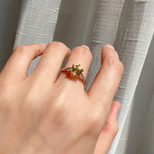 Load image into Gallery viewer, Top Clarity Round Cut Citrine Ring Handmade with 925 Sterling Silver Six Prongs | One of A Kind Jewelry
