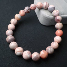 Load image into Gallery viewer, Super Rare Natural Botswana Pink Agate Bracelet with 8mm Beads | Stone of Strength Heart Chakra Healing

