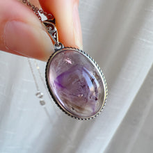 Load image into Gallery viewer, Super Rare Amethyst Enhydro Crystal Pendant Necklace Handmade with 925 Sterling Silver One of A Kind Jewelry
