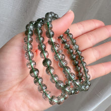 Load image into Gallery viewer, Nice Color High Quality 7.3mm Natural Layers Green Phantom Quartz Elastic Bracelet | 4th Heart Chakra Good for Career Business
