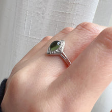 Load image into Gallery viewer, Custom-made Moldavite Ring with 925 Sterling Silver Adjustable Style | Rare High-frequency Heart Chakra Healing
