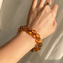 Load image into Gallery viewer, 12mm Genuine Medicine Amber Bracelet | Lucky Stone of Aries Gemini Leo Virgo | One of A Kind Jewelry
