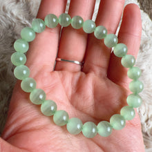 Load image into Gallery viewer, Natural Beautiful Top-grade Green Stone Bracelet 7.8mm Beads | Natural Afghanistan Green Jade Heart Chakra Healing Gemstone
