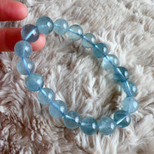 Load image into Gallery viewer, Saint Maria Blue Aquamarine Healing Crystal Bracelet with 10.4mm Beads | March Birthstone Pisces
