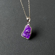 Load image into Gallery viewer, Natural Royal Purple Sugilite Raw Stone Pendant with Sterling Silver Wrap | Body Detox Remove Negativity
