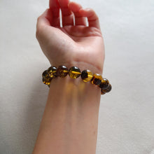 Load image into Gallery viewer, Rare Cornucopia Formation Genuine Medicine Amber Bracelet in 11.6mm Beads | Lucky Stone of Aries Gemini Leo Virgo | One of A Kind Jewelry
