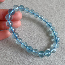 Load image into Gallery viewer, Light Blue 8.2mm Aquamarine Crystal Bracelet with Nice Clarity | March Birthstone Pisces
