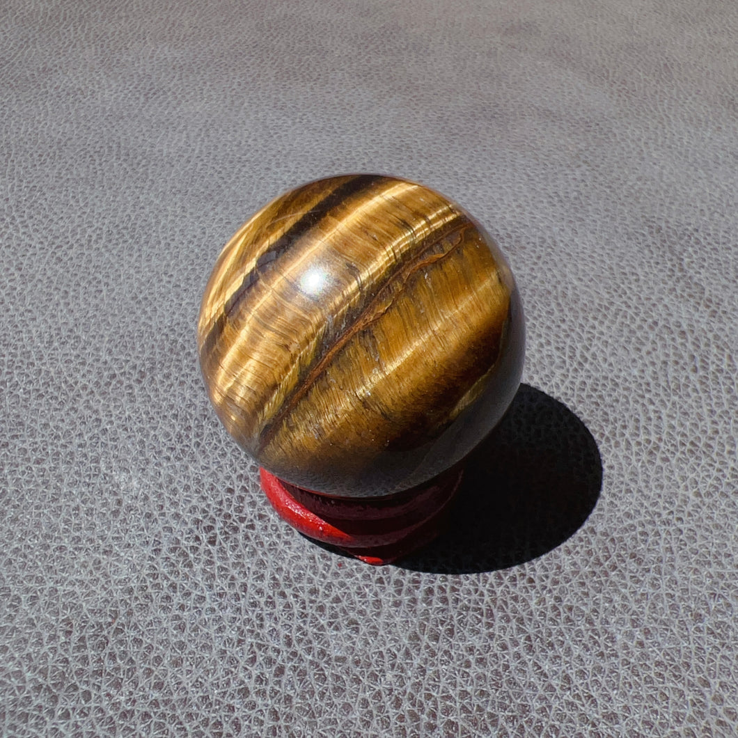 Natural Brown Tiger Eye Stone Sphere 40.5mm | Healing Stone Decor Holiday Gifts